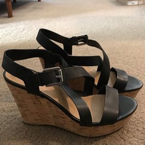 Franco Sarto Cork Wedges Leather Upper size 8